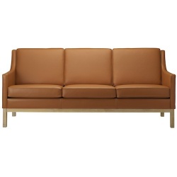 cognac leather - L601 3-seater sofa - FDB Møbler