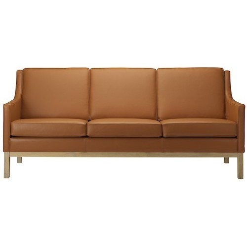 cognac leather - L601 3-seater sofa - FDB Møbler