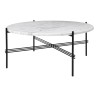 Ø80xH35cm - marbre blanc - base noire - table ronde TS* - Gubi