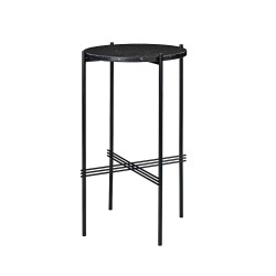 Ø40xH70cm - marbre noir - base noire - console ronde TS - Gubi