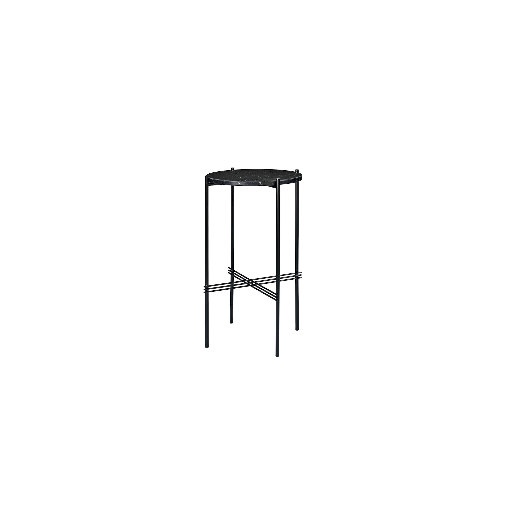 Ø40xH70cm - marbre noir - base noire - console ronde TS - Gubi