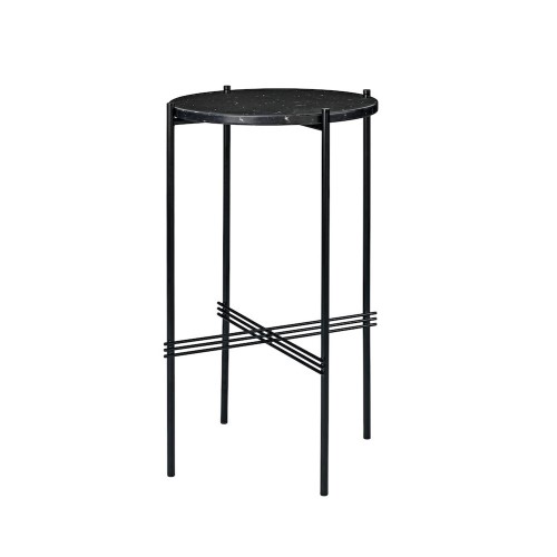 Ø40xH70cm - marbre noir - base noire - console ronde TS - Gubi