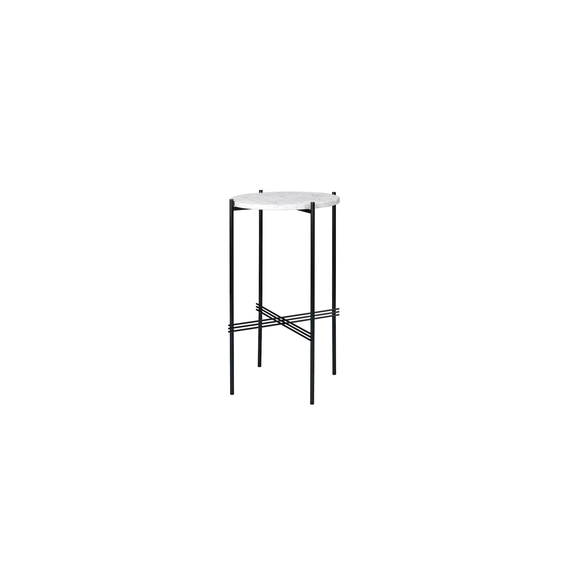 Ø40xH70cm - marbre blanc - base noire - console ronde TS - Gubi