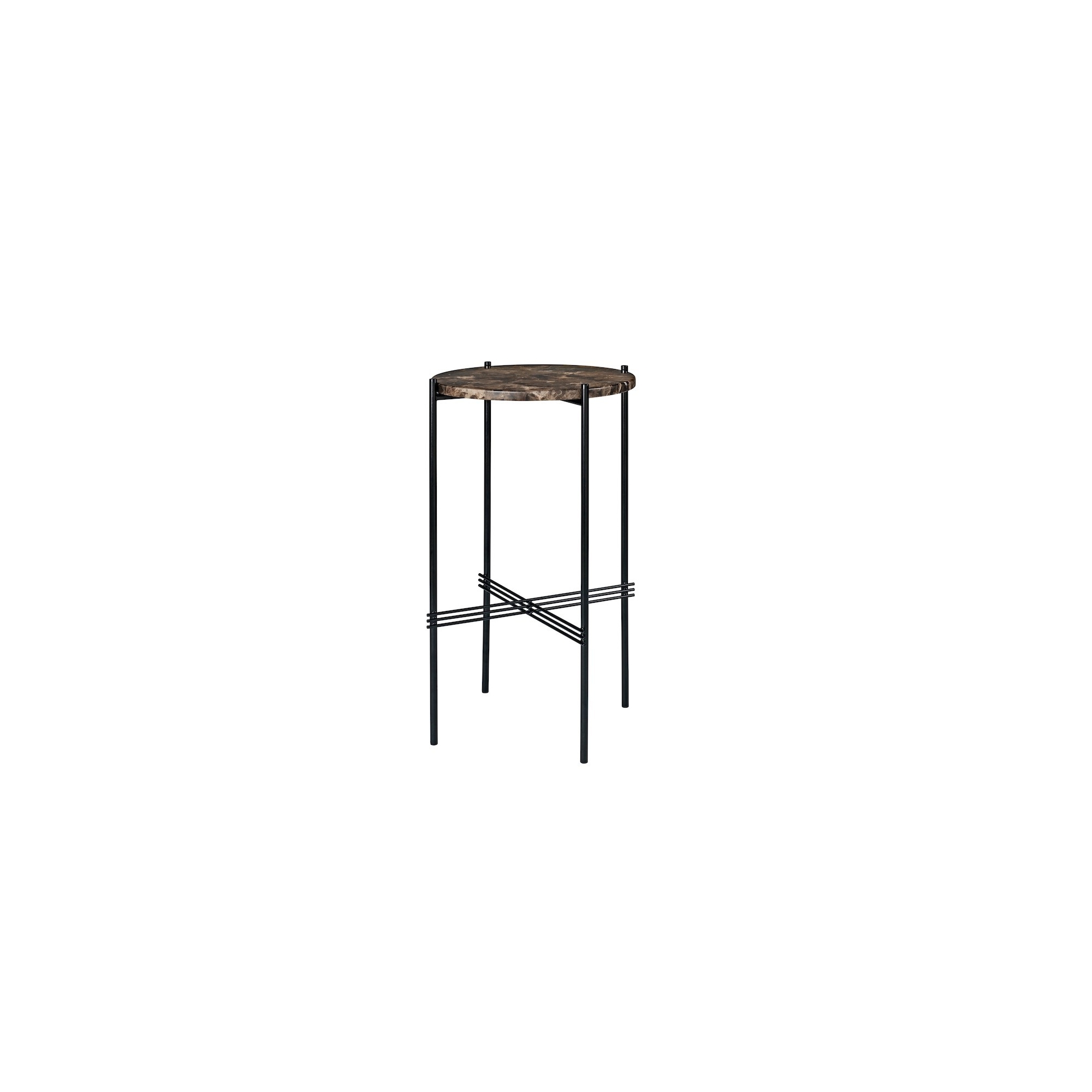 Ø40xH70cm - marbre marron - base noire - console ronde TS - Gubi