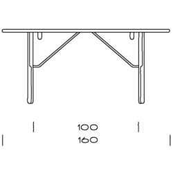 W160cm - PP85/160 table - PP Møbler