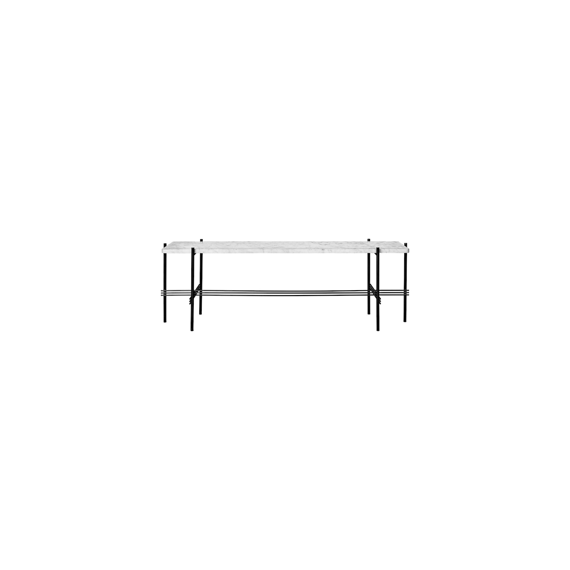 white marble - black base - TS rectangular console - Gubi