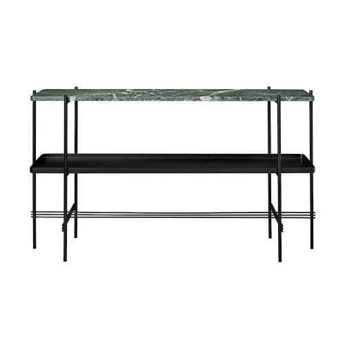 green marble and black metal tray - black base - TS rectangular console - Gubi