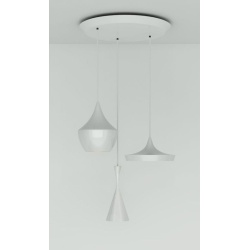 Beat Trio Round - blanc / laiton - Tom Dixon