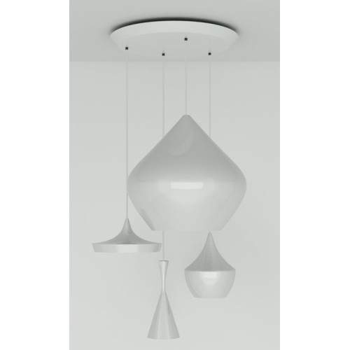 Beat Range Round - blanc / laiton - Tom Dixon