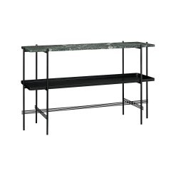 green marble and black metal tray - black base - TS rectangular console - Gubi