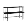 black marble and black metal tray - black base - TS rectangular console - Gubi