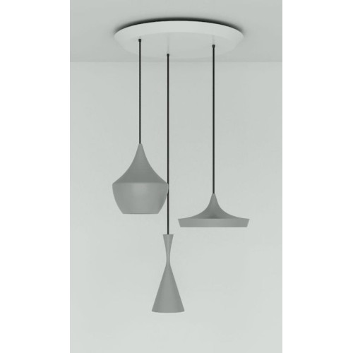 Beat Trio Round - grey / silver - Tom Dixon