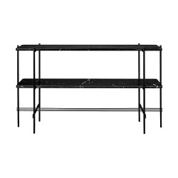 black marble - 2 trays - black base - TS rectangular console - Gubi