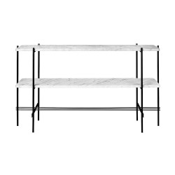 white marble - 2 trays - black base - TS rectangular console - Gubi