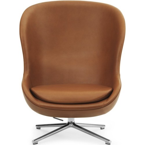 avec levier - cuir Ultra 41574 / aluminium - fauteuil haut Hyg - Normann Copenhagen