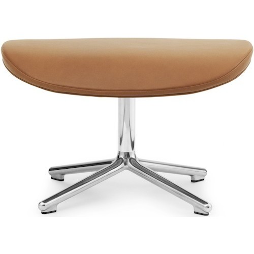 Ultra 41574 leather / swivel aluminium - Hyg footstool - Normann Copenhagen