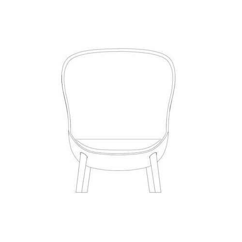 fauteuil haut Hyg pieds bois - Normann Copenhagen