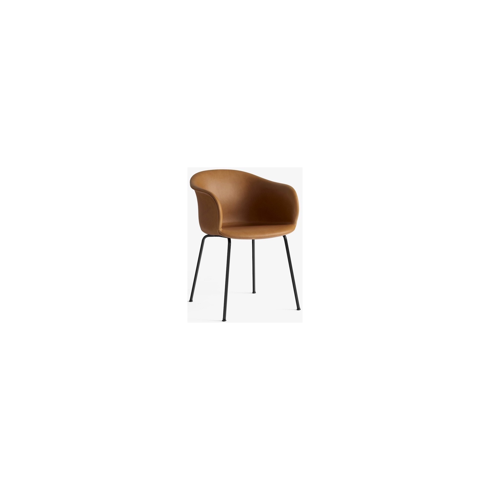 Cognac Silk leather + black - Elefy chair JH29 - &Tradition