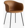 Cognac Silk leather + black - Elefy chair JH29 - &Tradition