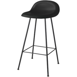 coque noire - 4 pieds metal noirs - tabouret 3D - Gubi