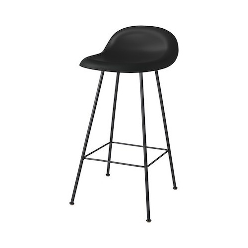 coque noire - 4 pieds metal noirs - tabouret 3D - Gubi