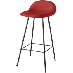 cherry red shell - 4 black metal legs - 3D stool - Gubi