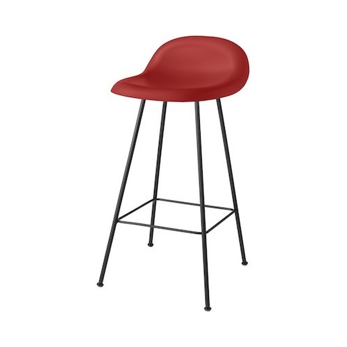 cherry red shell - 4 black metal legs - 3D stool - Gubi