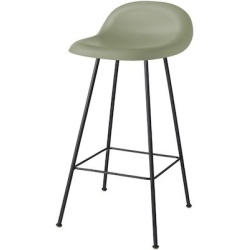 mistletoe green shell - 4 black metal legs - 3D stool - Gubi