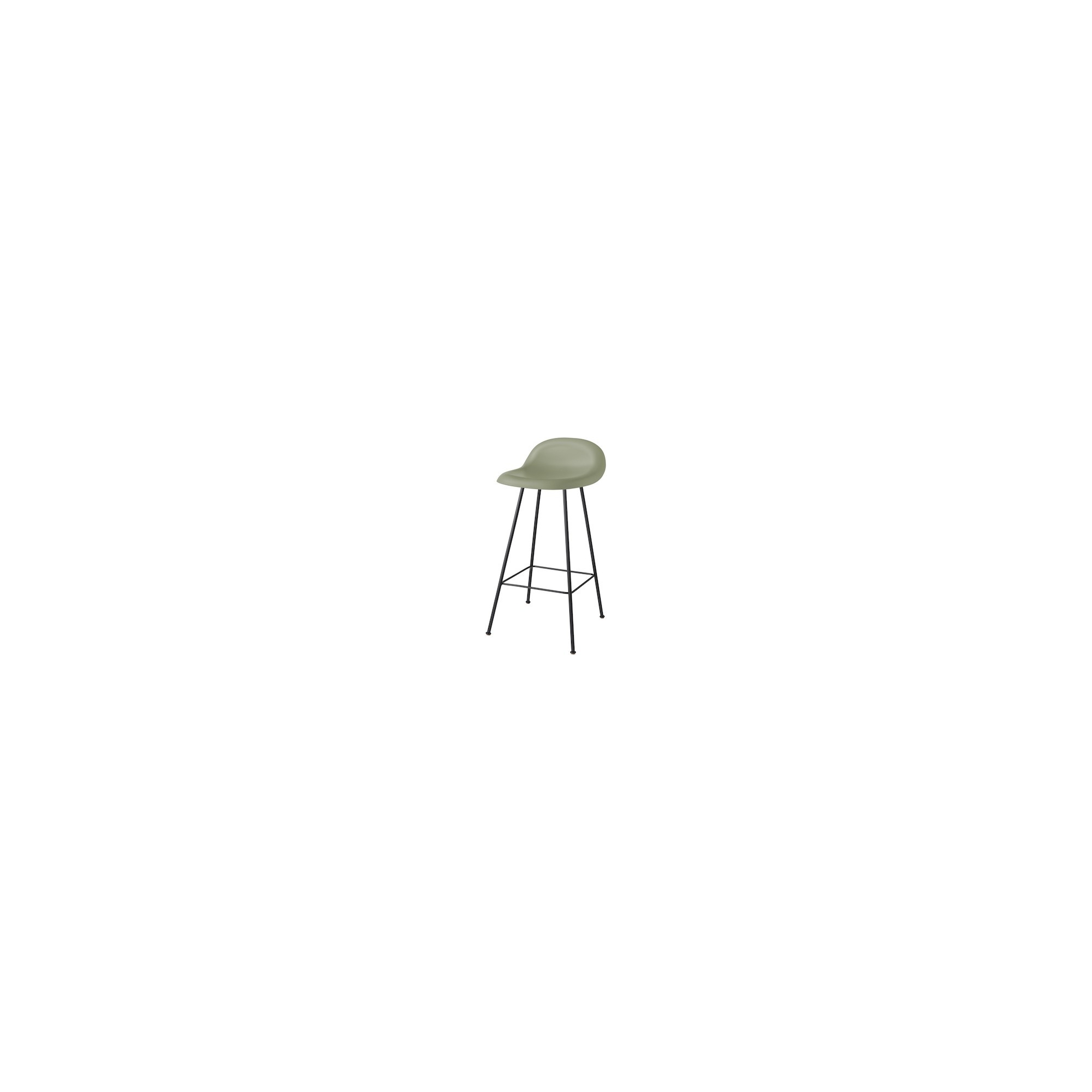 mistletoe green shell - 4 black metal legs - 3D stool - Gubi