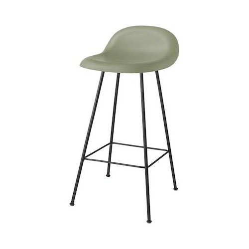 mistletoe green shell - 4 black metal legs - 3D stool - Gubi