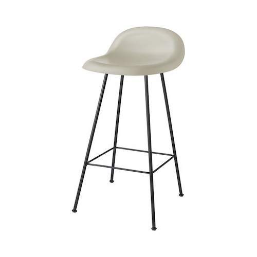 moon grey shell - 4 black metal legs - 3D stool - Gubi