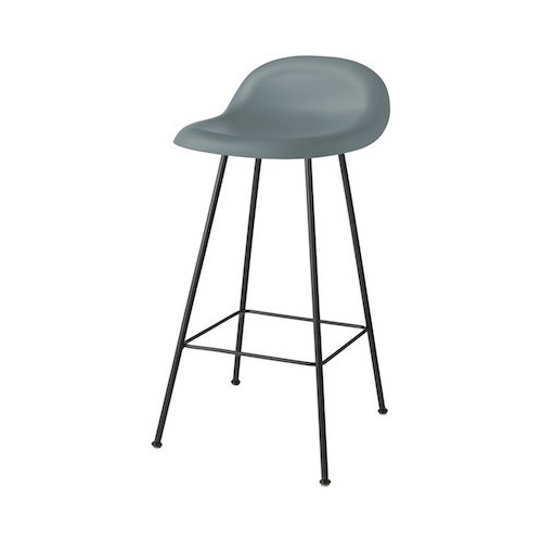 rainy grey shell - 4 black metal legs - 3D stool - Gubi