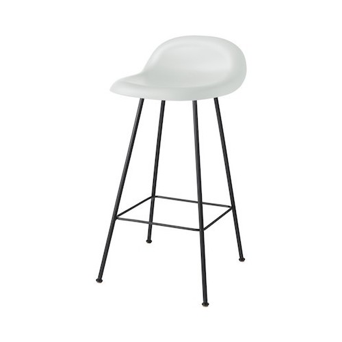 coque blanc nuage - 4 pieds metal noirs - tabouret 3D - Gubi