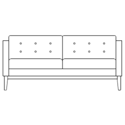 2-seater sofa Madison - wooden legs - Swedese