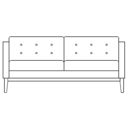 2-seater sofa Madison - wooden legs - Swedese