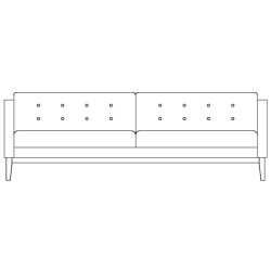 3-seater sofa Madison - wooden legs - Swedese