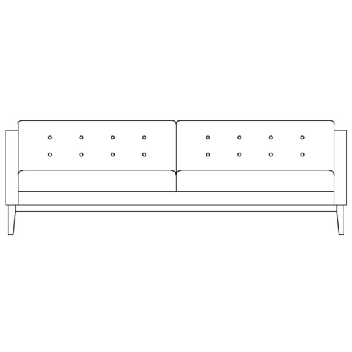 3-seater sofa Madison - wooden legs - Swedese