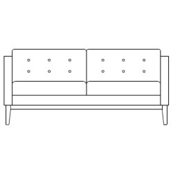 2-seater sofa Madison - sled base - Swedese