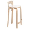 bouleau naturel + assise HPL blanc - tabouret K65 - Artek