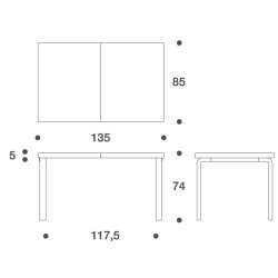 97 extendable table - Artek