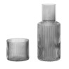 small carafe set - Ripple - smoked grey - Ferm Living