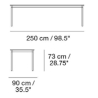 250 x 90 cm - table Base - Muuto