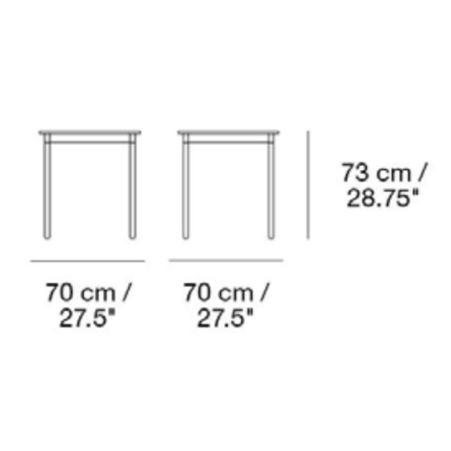 70 x 70 cm - Base table - Muuto