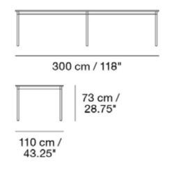 300 x 110 cm - table Base - Muuto