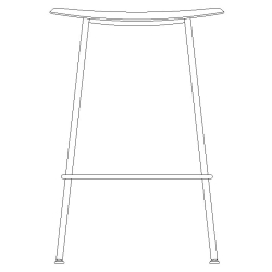 Fiber bar stool - tube base, without backrest - Muuto