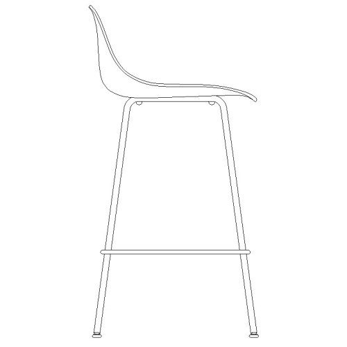 Fiber tabouret de bar - pieds tube, avec dossier - Muuto