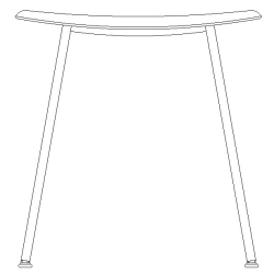 Fiber stool H45cm - tube base - Muuto