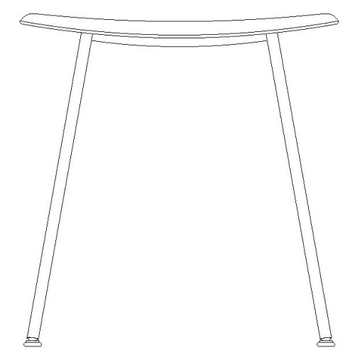 Fiber stool H45cm - tube base - Muuto