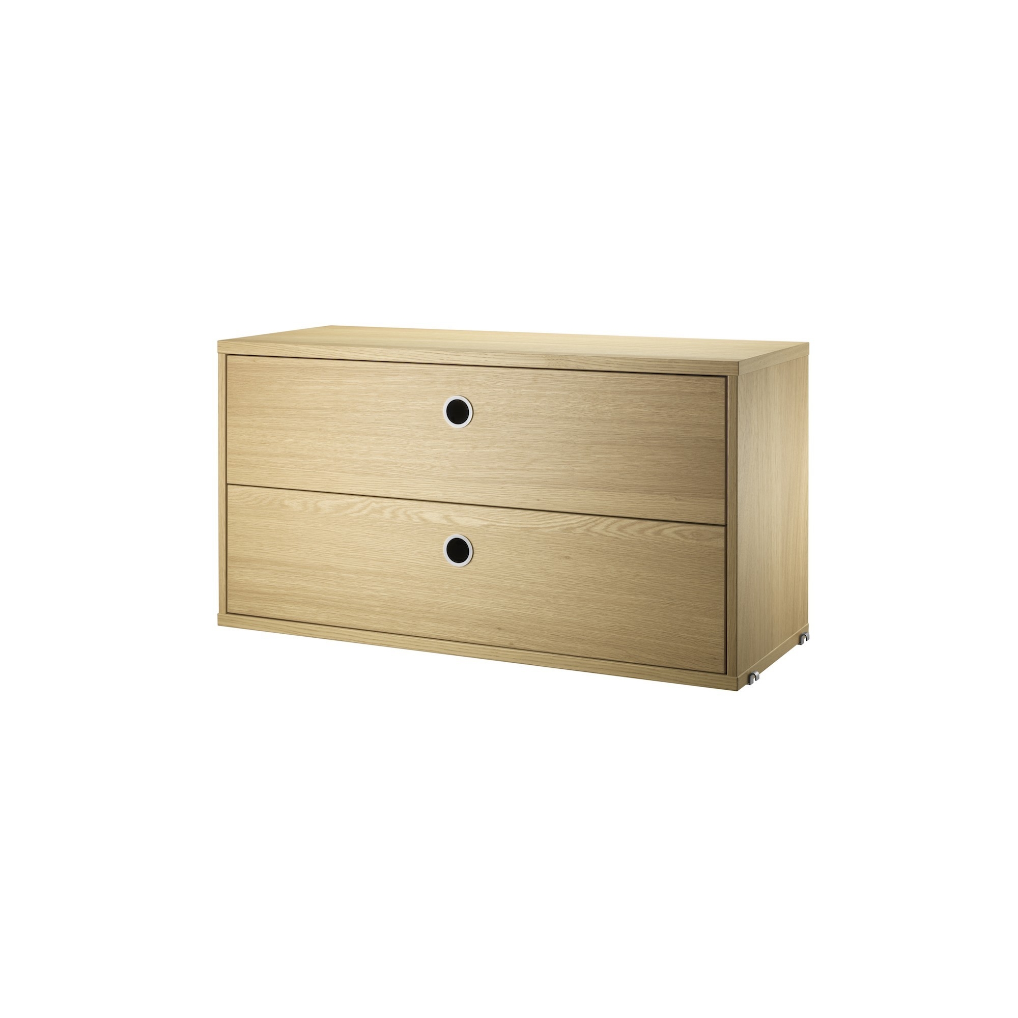 Chest 2 drawers - oak - W78xD30xH42 cm - String Furniture