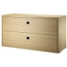 Chest 2 drawers - oak - W78xD30xH42 cm - String Furniture